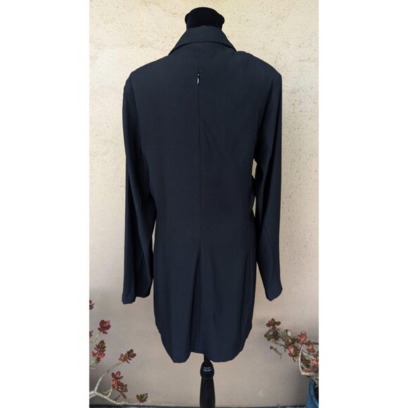 💜NWT Black Wrap Dress – Ruched, Asymmetrical Drape - Picture 2 of 11